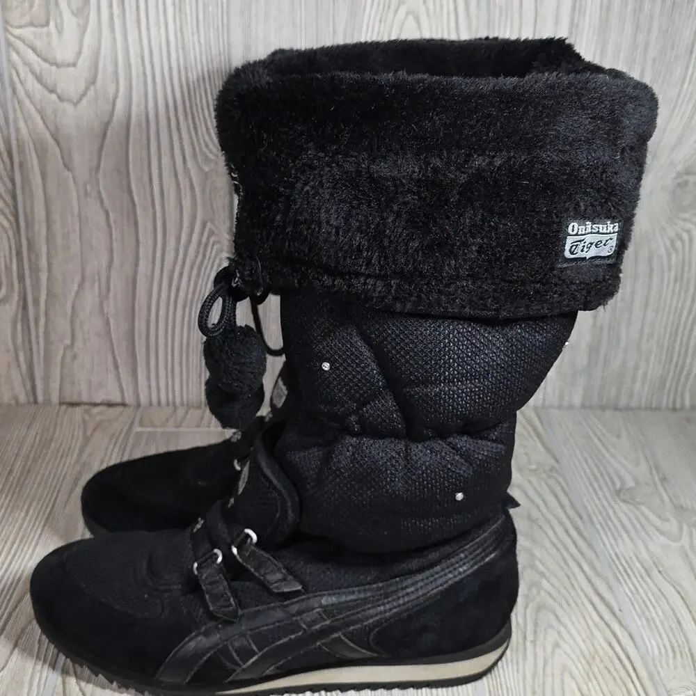 Onitsuka Tiger Snow Heaven Asics Black Winter Sneaker Boots Womens 10 Vintage